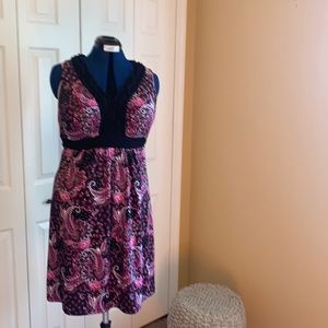 LG Pink paisley dress with black trim!